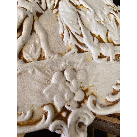 Romantic Bisque Ceramic Relief Plaques – Classical Pair with Cherub-Inspired Orn - Picture 14 of 14